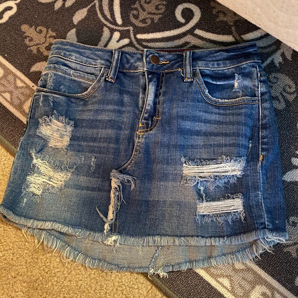 Denim mini skirt